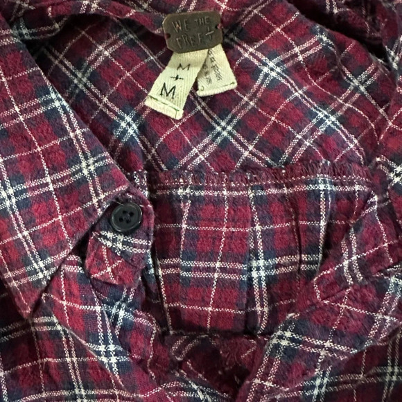 Free People We the Free Size Medium M Plaid Sleeveless Cotton Shirt Dress - Picture 5 of 6